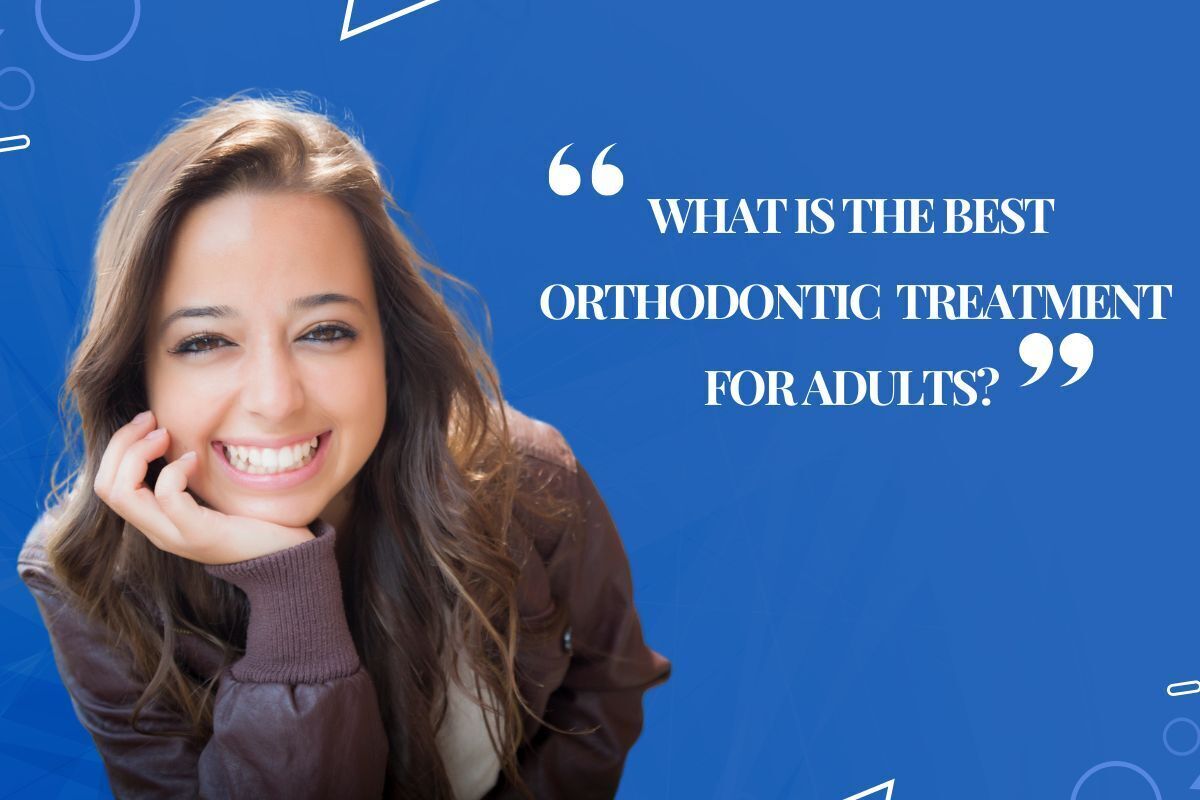 Happy adult patient smiling, representing successful orthodontic treatment results for adults in Brooklyn.