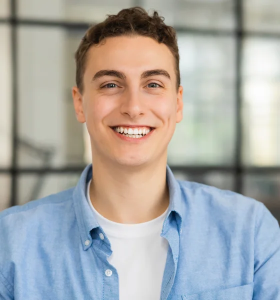 Smiling young man during a dental consultation